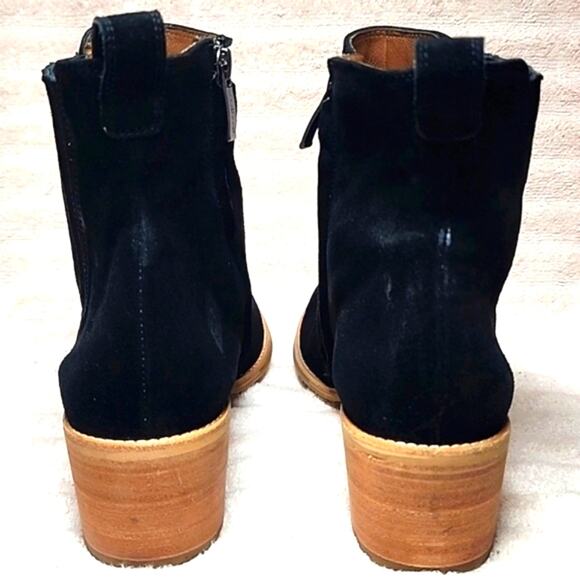 PAUL GREEN SANTE BLACK SUEDE BLOCK HEEL COWBOY BOOTIES SIZE 10 NWOB - Picture 8 of 16